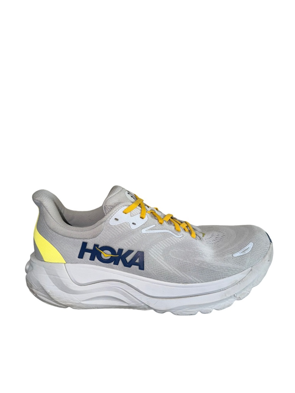 Hoka Arahi 8 Men’s Athletic Running Shoe - Gray with Yellow Accents size 13D